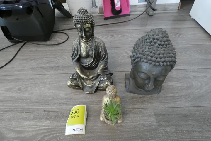 3x Dekofigur Buddha